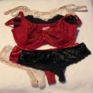 4 Victoria’s Secret Wicked Bra sets 36DDD/M